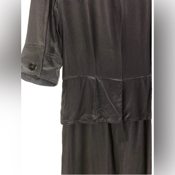 Stella McCartney Black 100% Silk Short Sleeve Mini Dress Size 42 IT/ US 8 - Picture 8 of 10